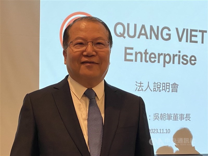 圖為廣越董事長吳朝筆。 （中央社檔案照片）