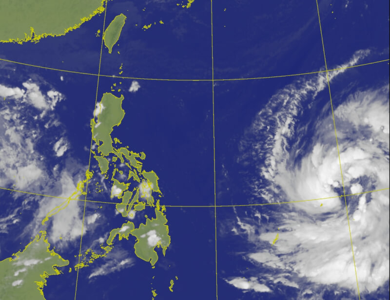 6日下午5時50分衛星雲圖。（圖取自氣象署網頁cwb.gov.tw）