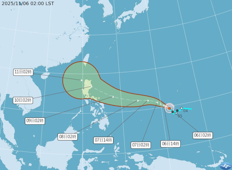 第26號颱風「鳳凰」6日生成，11日後將影響台灣附近天氣。（圖取自氣象署網頁cwa.gov.tw）