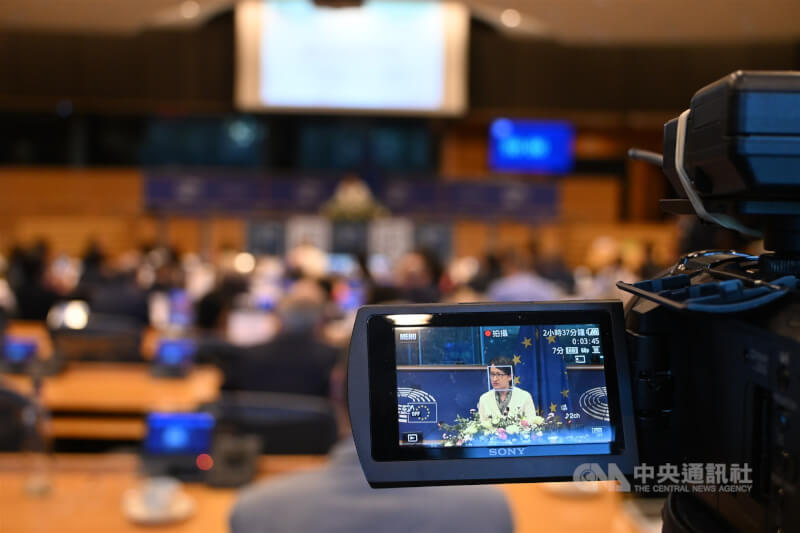 2025年IPAC高峰會在比利時布魯塞爾的歐洲議會召開,副總統蕭美琴在峰會上發表演說。中央社記者吳柏緯布魯塞爾攝 114年11月8日