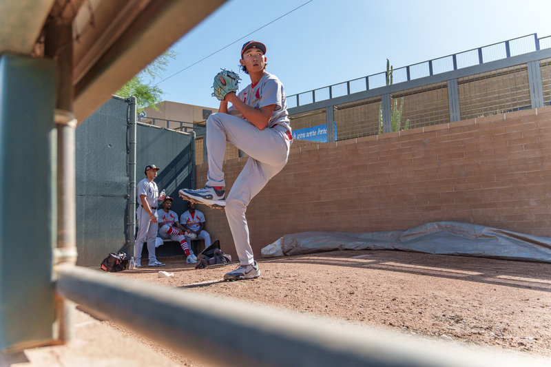 美國職棒聖路易紅雀小聯盟2A投手林振瑋（圖）在秋季聯盟，面對各隊頂級新秀，繳出3局5次三振的好成績，獲選亞利桑那秋季聯盟的單週最佳投手。（Arizona Fall League提供）中央社記者林宏翰洛杉磯傳真114年11月11日