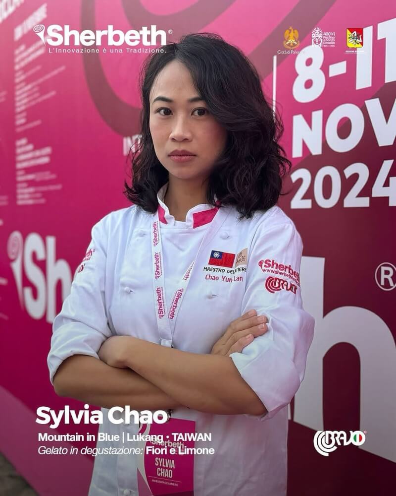 來自台灣彰化鹿港的冰淇淋職人趙韻嵐，11日在義大利西西里島舉辦的冰淇淋世界大賽奪下首獎。（圖取自instagram.com/blue___gelato）