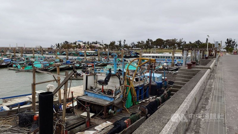 嘉義縣12日下午解除輕度颱風鳳凰海上及陸上警報，縣府也於晚間6時公告撤銷登山遊憩區、行水區域、沿海漁港等危險區域管制。圖為東石港12日午後停滿避風漁船。中央社記者蔡智明攝　114年11月12日
