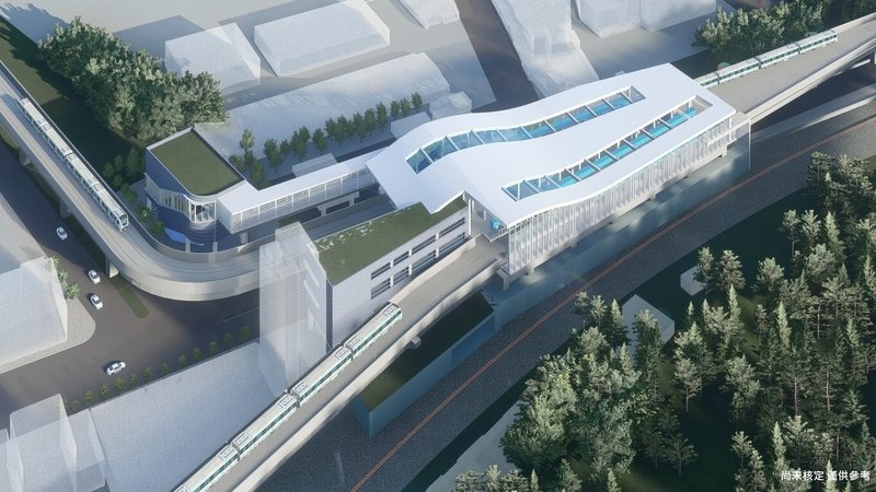 新北市捷運局13日表示，基隆捷運工程經費審議已4度送審中央，同時機電系統及軌道統包工程已完成議價程序，並採保留決標方式縮短時程，盼中央儘速核定工程經費，讓基隆捷運能盡早開工。圖為基隆捷運SB34站模擬圖。（新北市捷運局提供）中央社記者曹亞沿傳真　114年11月13日