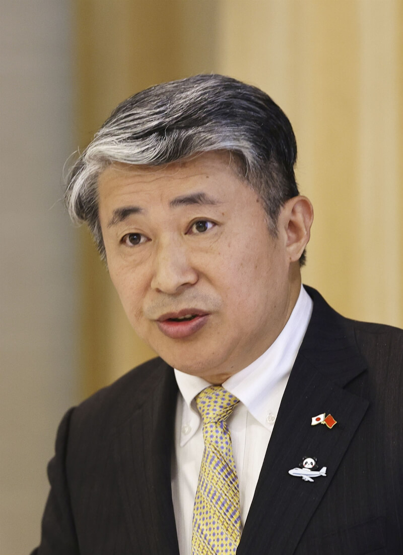 中國駐大阪總領事薛劍（圖）上週就日本首相高市早苗關於台灣有事的答詢，在社群平台X發表斬首言論而引發爭議。（共同社）