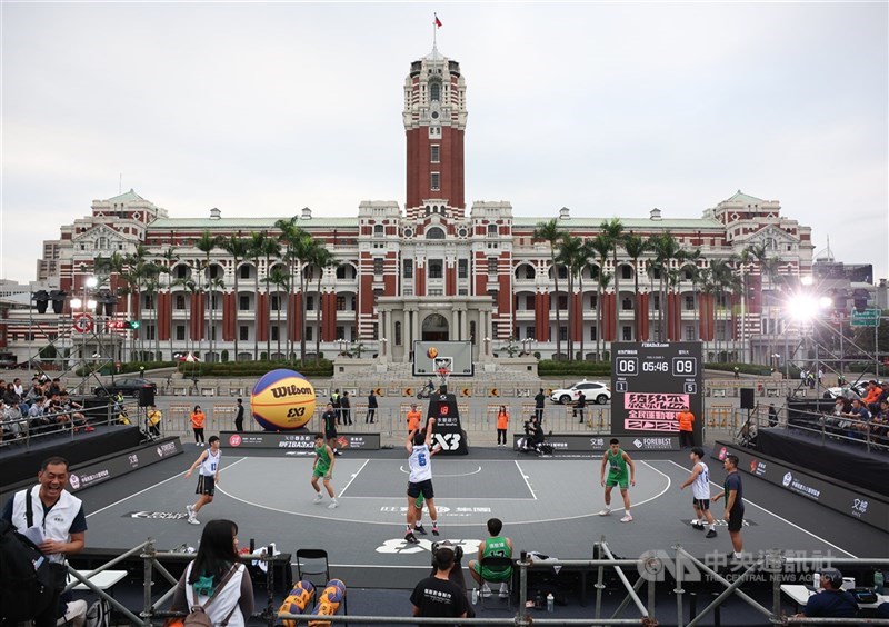 圖為總統盃3x3籃球賽總決賽在凱道開打。（中央社檔案照片）