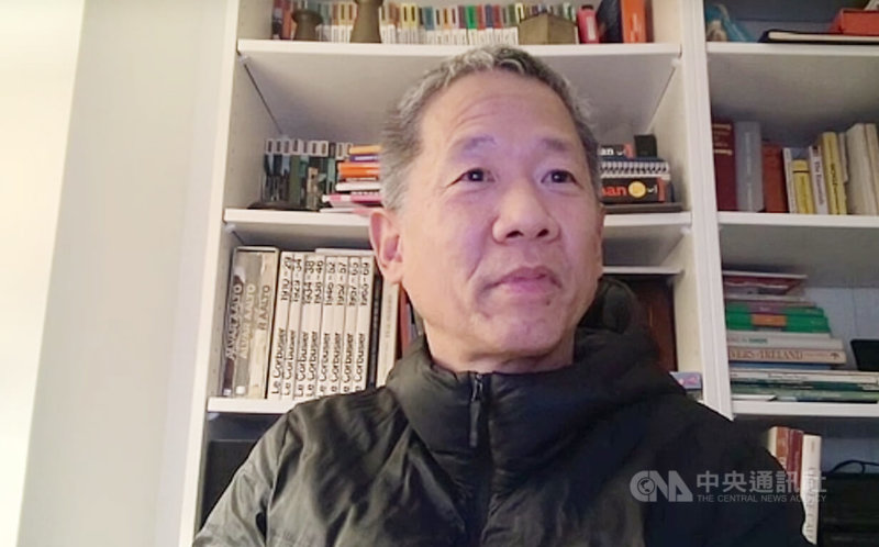 彭士佛創辦的「漢那根彭建築師事務所」是埃及政府在2002年舉辦的大埃及博物館設計競圖大賽首獎得主。圖為彭士佛接受中央社記者線上訪問時影像。中央社記者施婉清開羅攝 114年11月15日