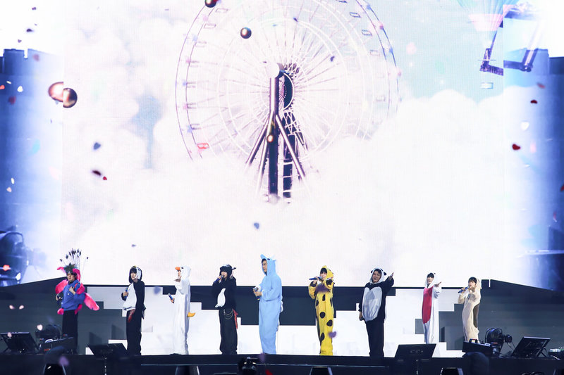 超人氣韓團Super Junior（圖）16日晚間在台北大巨蛋舉辦第3場也是本次在台最終場的SUPER SHOW 10演唱會，團員還換上各式動物裝登台開唱，嗨翻粉絲歌迷。（讀者提供）中央社記者洪素津傳真　114年11月16日