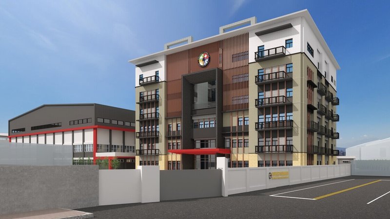 空中勤務總隊16日表示，台北駐地棚廠廳舍自民國112年啟動新建工程，目前進度已達41%，預計118年竣工與啟用。圖為完工模擬示意圖。（空中勤務總隊提供）中央社記者黃麗芸傳真 114年11月16日