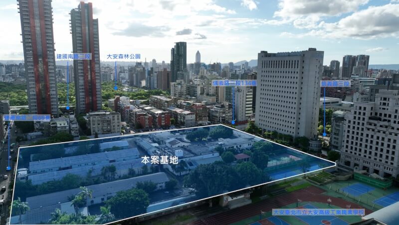 台北市圖書館新總館與音樂廳新建工程基地位置圖。（圖取自台北市立圖書館新總館與台北音樂廳新建工程網頁taipeimcl.tw）