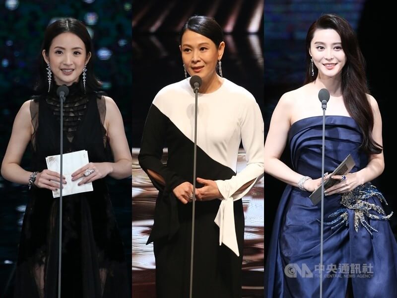 第62屆金馬獎22日登場，林依晨（左）睽違22年再次入圍影后，范冰冰（右）捲逃稅風波後回歸，歌視雙棲劉若英（中）以高齡產婦角色隔18年驚喜入圍。（中央社檔案照片）