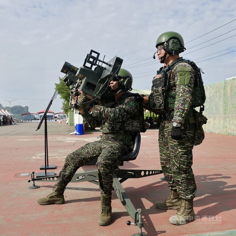 圖為雙聯裝刺針防空飛彈。中央社記者王飛華攝　114年11月20日
