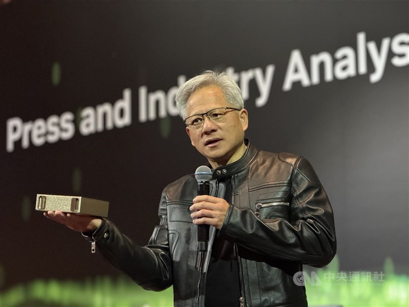 圖為輝達（NVIDIA）執行長黃仁勳。 （中央社檔案照片）