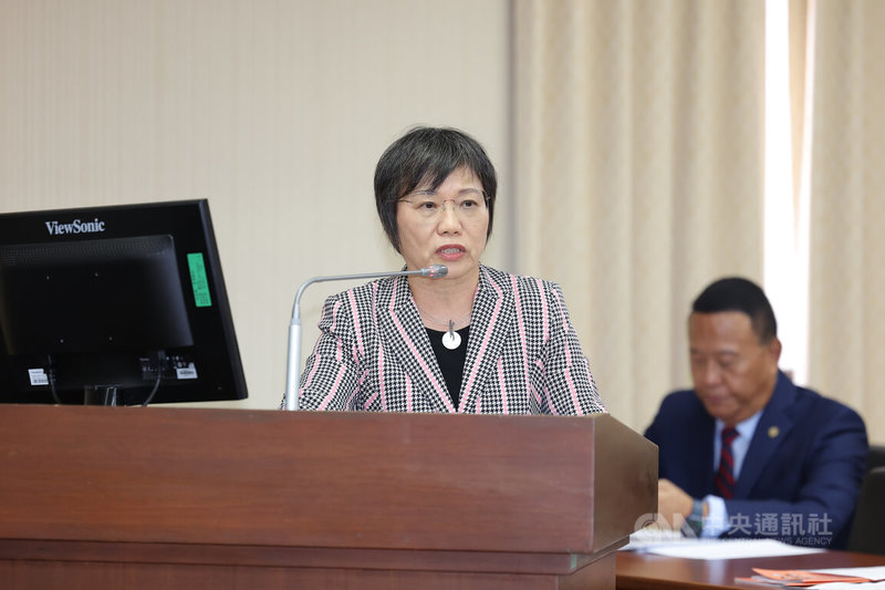 內政部長劉世芳（前）24日赴立法院內政委員會，列席報告有關「普發新版台灣安全指引如何提升全民安全意識之政策效益評估」並備質詢。中央社記者翁睿坤攝　114年11月24日