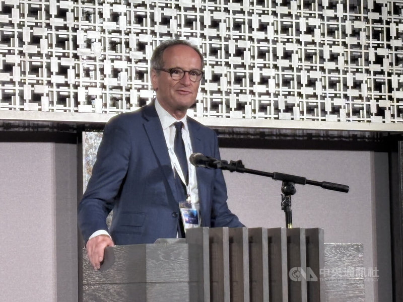 比利時台北辦事處與國際經濟合作協會27日共同舉辦「比利時-台灣科技之夜」,比利時科技產業聯盟(AGORIA)執行長史戴克思(圖)期望能進一步共同強化供應鏈、價值鏈。中央社記者楊堯茹攝 114年11月27日