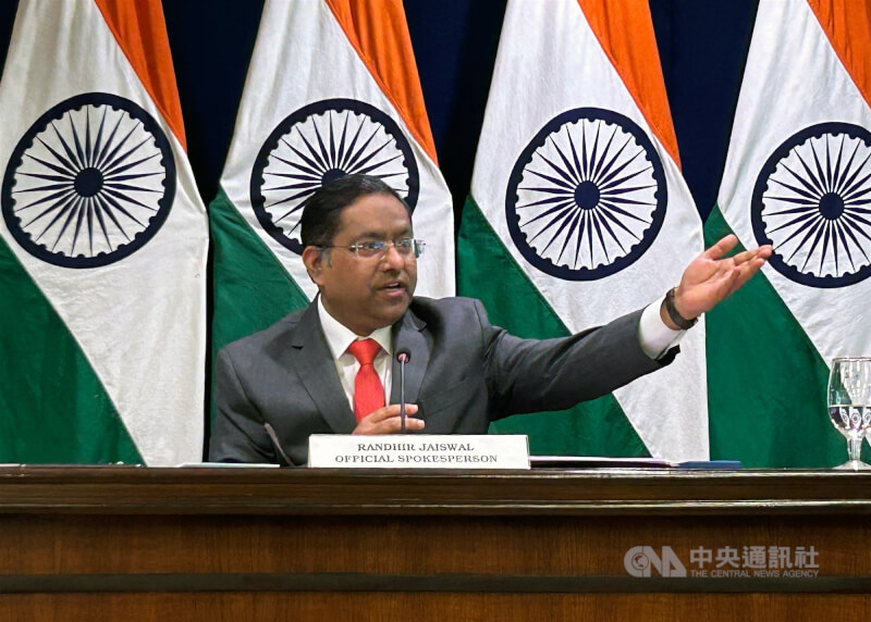 圖為印度外交部發言人賈斯瓦（RandhirJaiswal）。（中央社檔案照片）