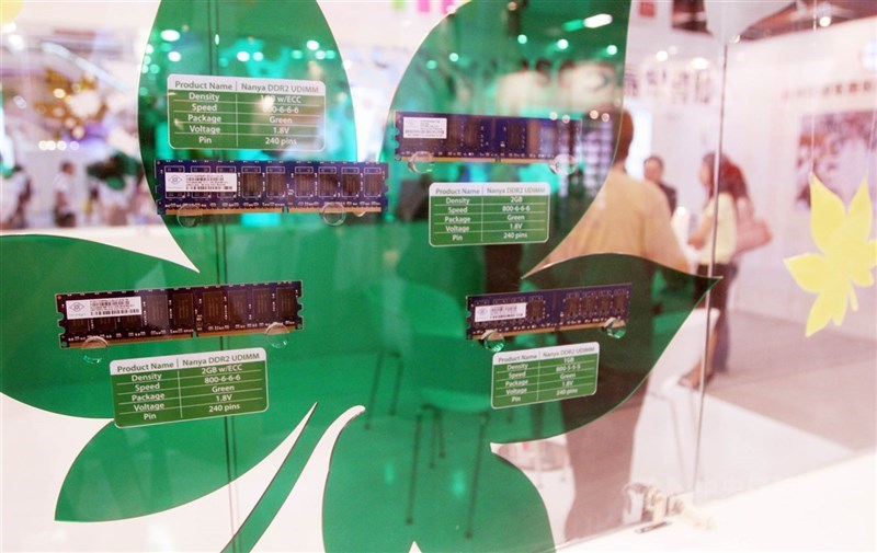 圖為記憶體DRAM產品。(中央社檔案照片)
