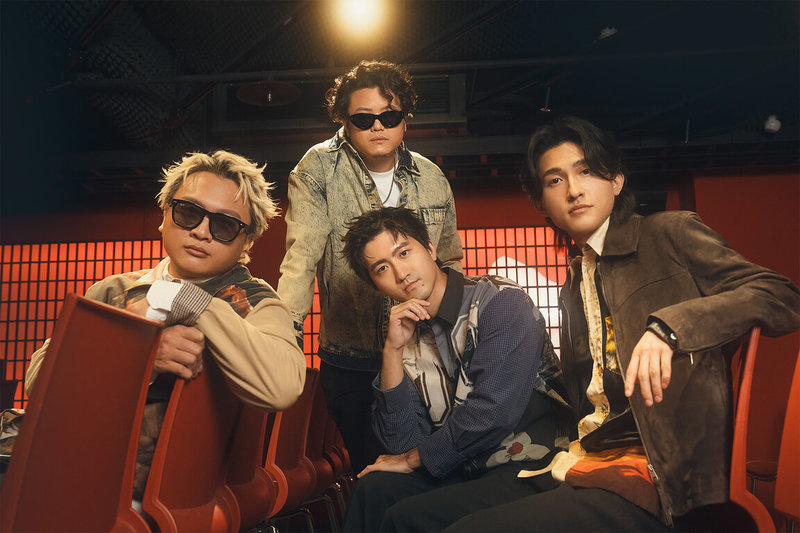 冰球樂團推出新專輯「我很抱歉」，將於11日數位發行，他們不諱言創作過程是「3天一小吵、5天一大吵」，但彼此會用「裝沒事」方式解決。（何樂音樂提供）中央社記者王心妤傳真　114年12月8日