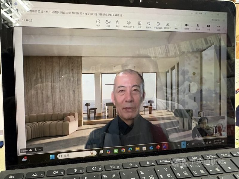 日本陸上自衛隊退役將領小川清史9日接受中央社視訊專訪，指出台灣與日本建構射程超過1000公里的地對地中程飛彈，具備反擊能力才能產生威懾。中央社記者吳書緯攝 114年12月9日