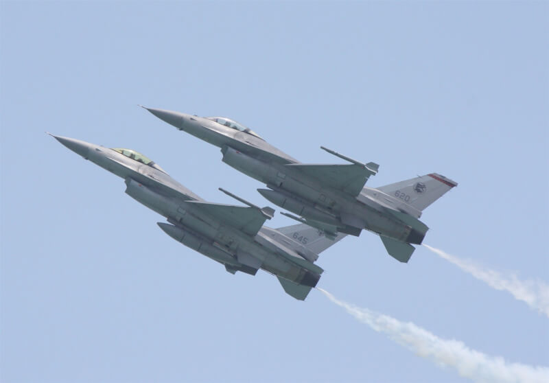 圖為空軍F-16C。（中央社檔案照片）