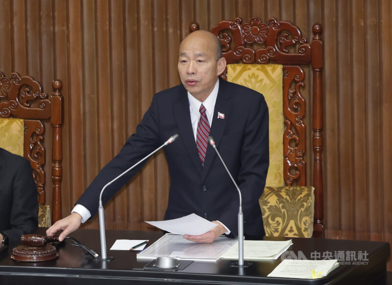 立法院長韓國瑜。（中央社檔案照片）