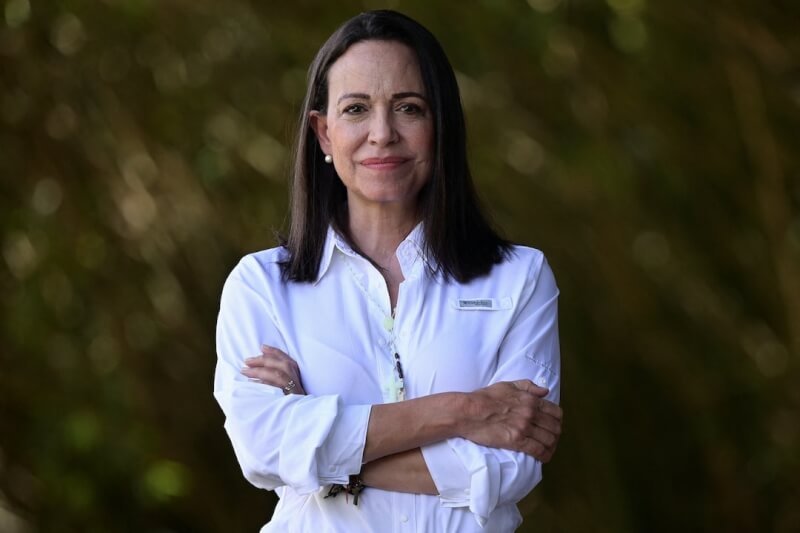 諾貝爾和平獎得主、委內瑞拉反對派領袖馬查多。（路透社）