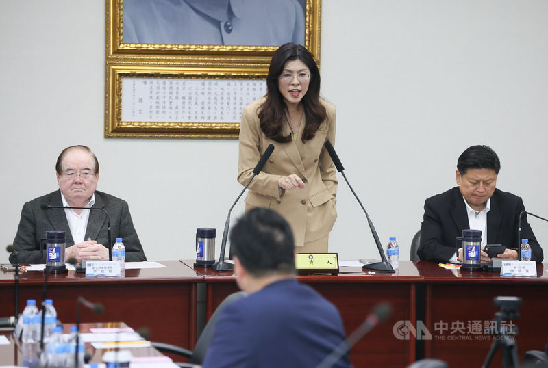 國民黨10日下午在中央黨部召開中常會，由黨主席鄭麗文（後中）主持會議。中央社記者謝佳璋攝　114年12月10日