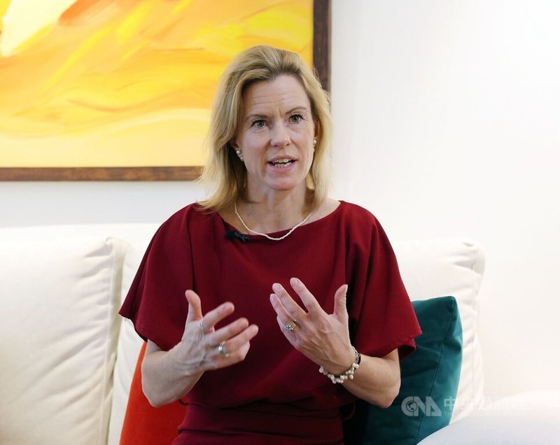 新任英國駐台代表包瓊郁（Ruth Bradley-Jones）9日接受中央社專訪，分享在台工作的首要目標。中央社記者郭日曉攝　114年12月10日