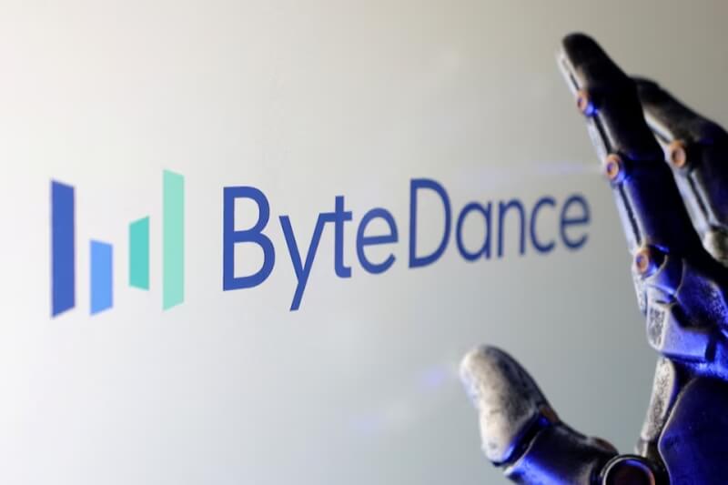 字節跳動（ByteDance）公司商標示意圖。（路透社）