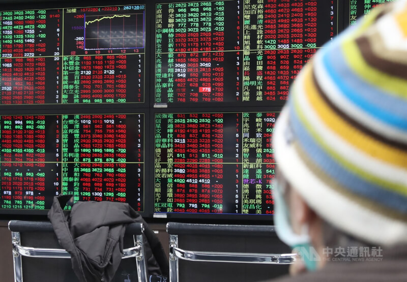 台股示意圖。（中央社檔案照片）