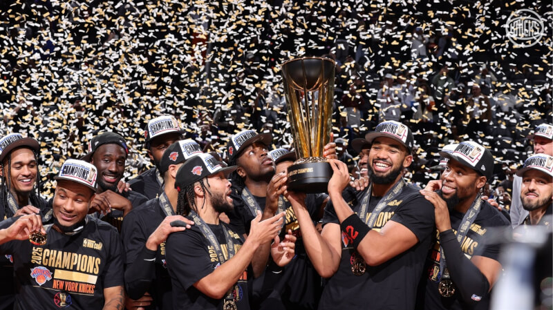 尼克16日奪下NBA盃冠軍。（圖取自x.com/nyknicks）