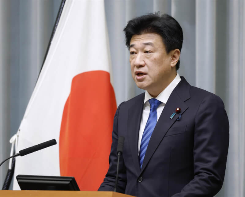 日本內閣官房長官木原稔19日被問及日本政府對於核武的立場時重申「堅持非核三原則」。（共同社）
