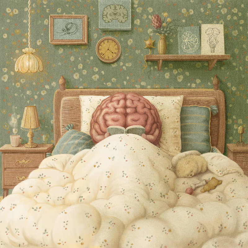 插畫家Emma Cheng的作品就像用色鉛筆慢慢磨出來的小宇宙，結合她的醫學背景，構成一個有點怪、有點呆的世界，讓人忍不住會心一笑。（Emma Cheng提供）中央社記者沈佩瑤傳真　114年12月20日