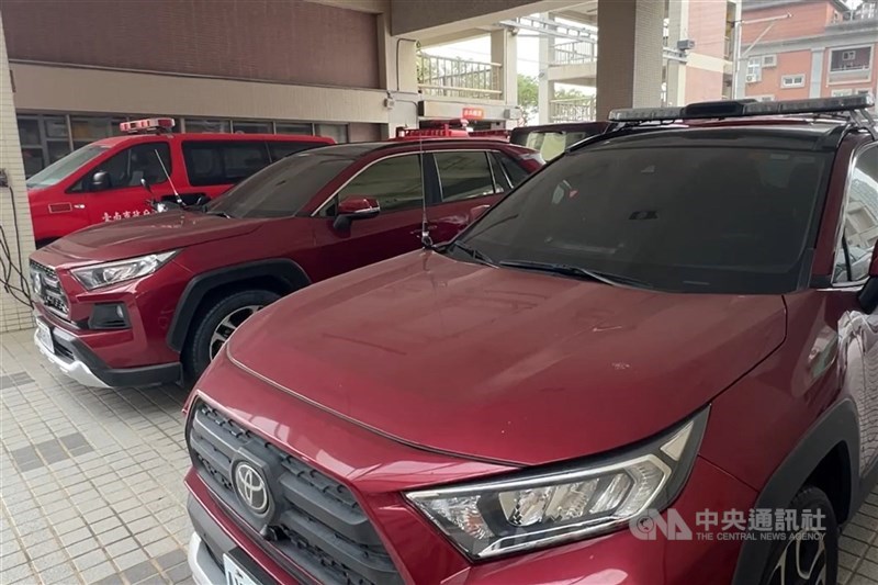 圖為台南市消防局公務車輛（中央社檔案照片）