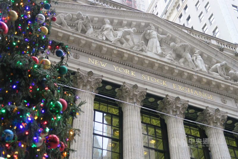 圖為美國紐約證券交易所。（中央社檔案照片）