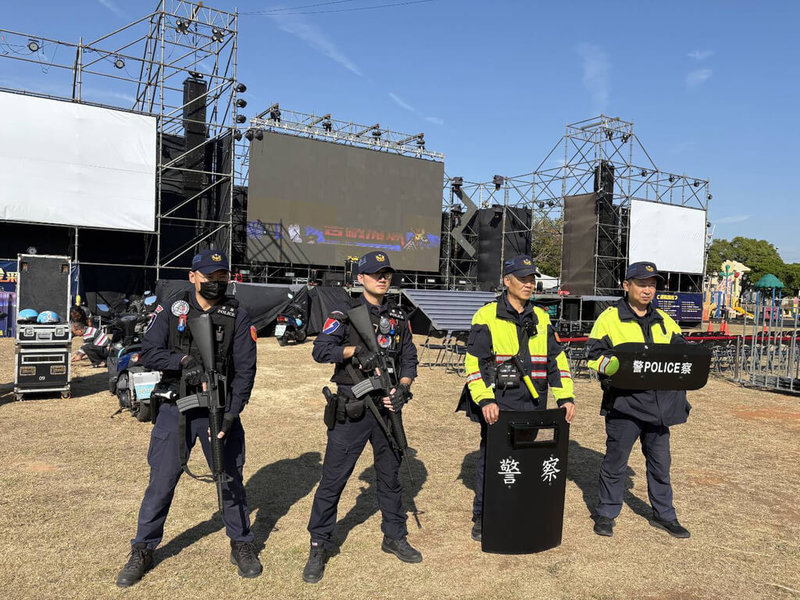 2026金門跨年晚會將在金城鎮莒光共融公園舉辦，金城警分局已全面提升活動安全維護層級，針對人潮聚集、交通疏運及潛在安全風險加強部署。（金門縣警局提供）中央社記者洪學廣傳真　114年12月30日