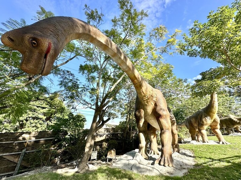 以恐龍為主題的彰化員林百果山探索樂園2024年9月起停止營業，經業者重新整修後，預計2026年1月中左右重新開幕。中央社記者鄭維真攝　114年12月30日