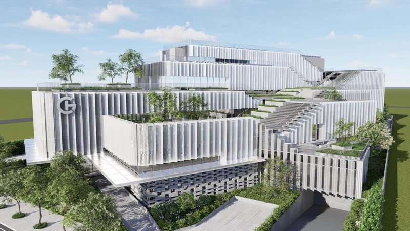 期暉實業有限公司屏東六塊厝園區廠房為地下1層、地上4層廠辦大樓,預計2028年6月可完工啟用。(期暉實業有限公司提供)中央社記者黃郁菁傳真 115年1月3日