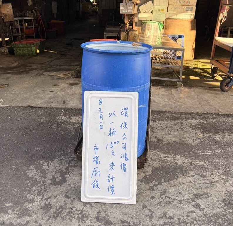 台中市家戶廚餘元旦起不再餵豬，收受出現亂象。民進黨市議員謝志忠接獲菜市場業者陳情，指廚餘回收費暴增，基層攤商及相關業者負擔沉重。（台中市議員謝志忠提供）中央社記者趙麗妍傳真　115年1月3日
