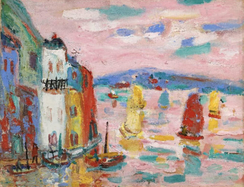 台灣前輩藝術家廖繼春逝世50週年，國立台灣美術館將在2月推出其個展「虹霓色彩樂詩：廖繼春的藝術世界」。圖為廖繼春作品「風景A」。（國美館提供）中央社記者王寶兒傳真　115年1月6日