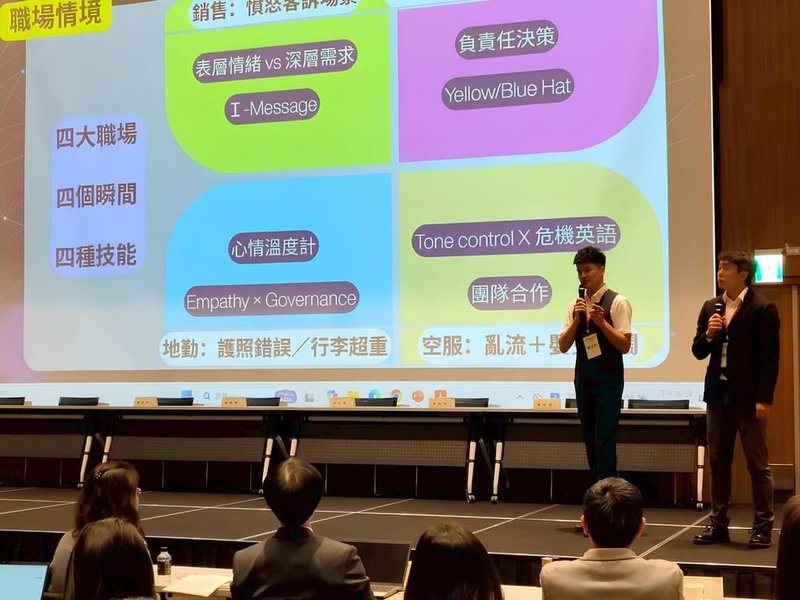 教育部7日發布新聞稿指出，114學年度共有68所高職投入「職場社會情緒學習（SEL）融入教學實施計畫」，提升學生的職場適應能力。圖為校際交流中，教師分享教學方案。（教育部提供）中央社記者陳至中傳真　115年1月7日