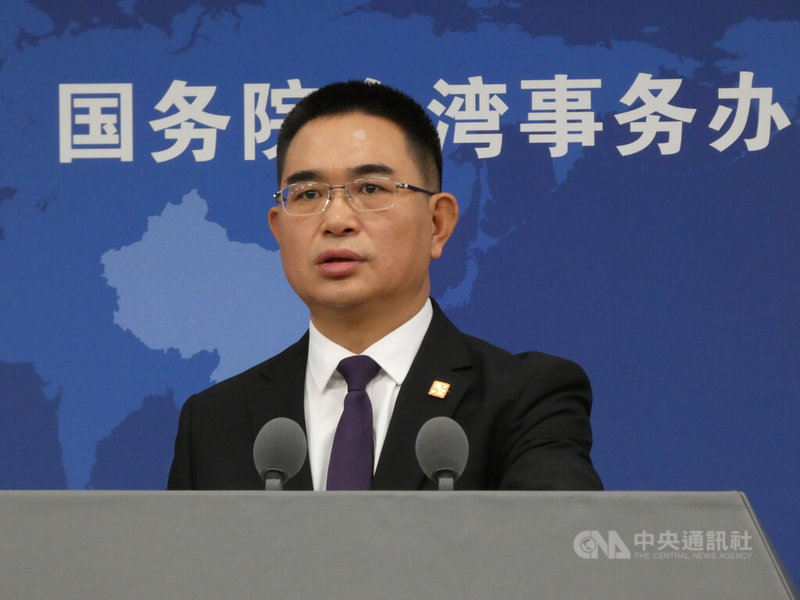 中國大陸國台辦發言人陳斌華7日在例行記者會上回應媒體提問。中央社記者呂佳蓉北京攝 115年1月7日