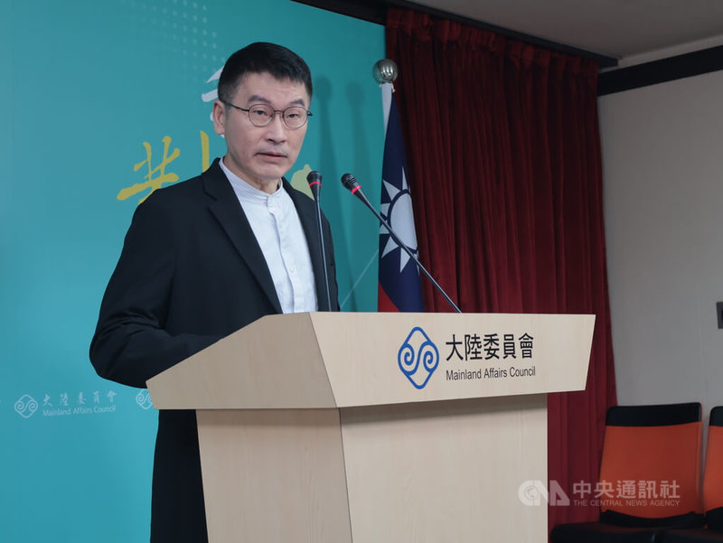 大陸委員會（陸委會）8日召開例行記者會，由副主委兼發言人梁文傑主持。中央社記者李雅雯攝　115年1月8日