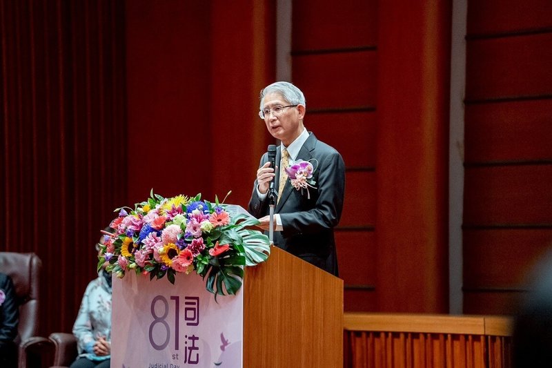 司法院、法務部等8日舉辦司法節研討會，司法院代理院長謝銘洋（圖）出席致詞。（司法院提供）中央社記者劉世怡傳真　115年1月8日