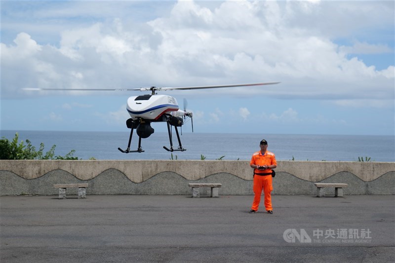 圖為海巡署展示無人機。(中央社檔案照片)