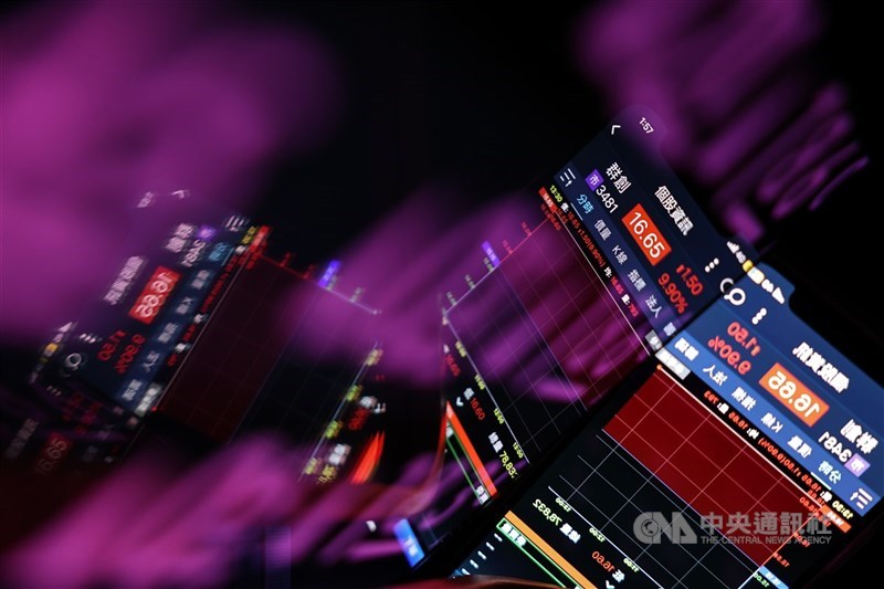 群創漲停示意圖。（中央社檔案照片）