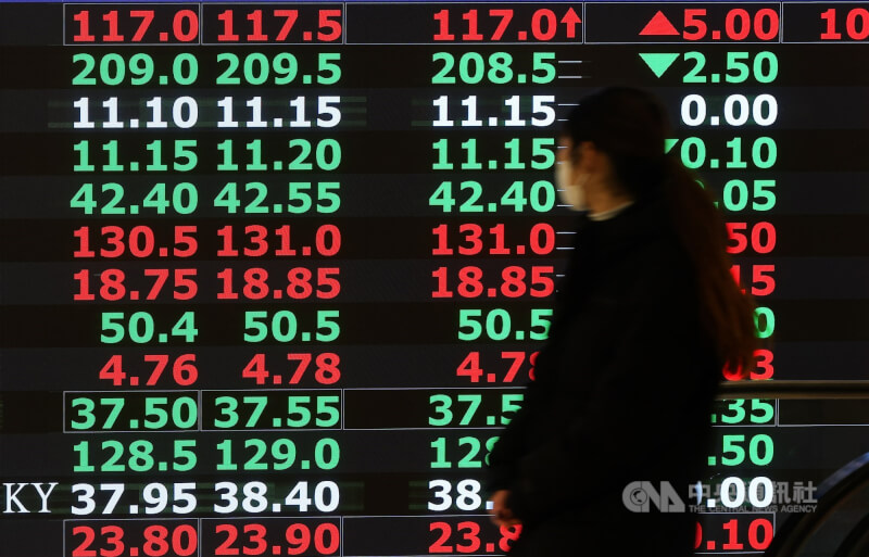 台股示意圖。（中央社檔案照片）