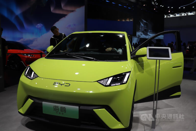 中國比亞迪小型電動車。（中央社檔案照片）