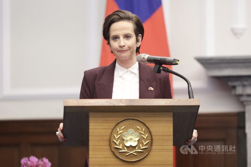 加拿大聯邦眾議員訪問團訪台，保守黨副黨魁蘭茲曼（Melissa Lantsman）（圖）等一行13日獲總統賴清德接見，蘭茲曼致詞時表示，加拿大非常珍視與台灣的關係，台灣是可靠、不可或缺的夥伴。中央社記者裴禛攝　115年1月13日