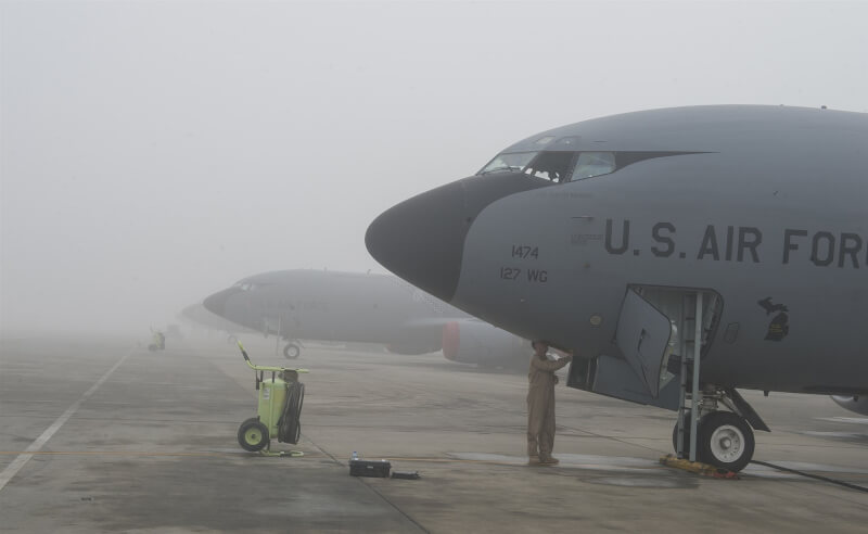 美國位於卡達烏代德空軍基地內機隊。（圖取自維基共享資源，版權屬公有領域）